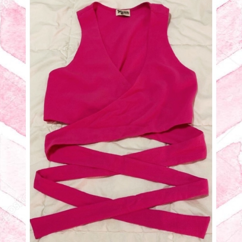 Show Me Your MuMu Hot Pink Conga Wrap Top